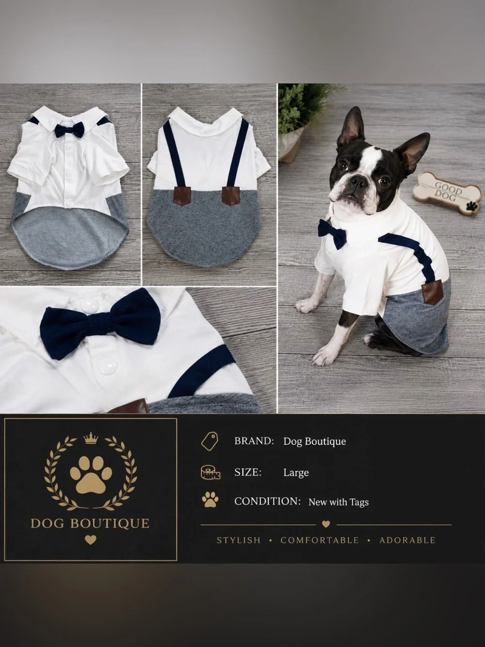 Dog Boutique Formal Tuxedo Dog Shirt | Size: Large New with Tags